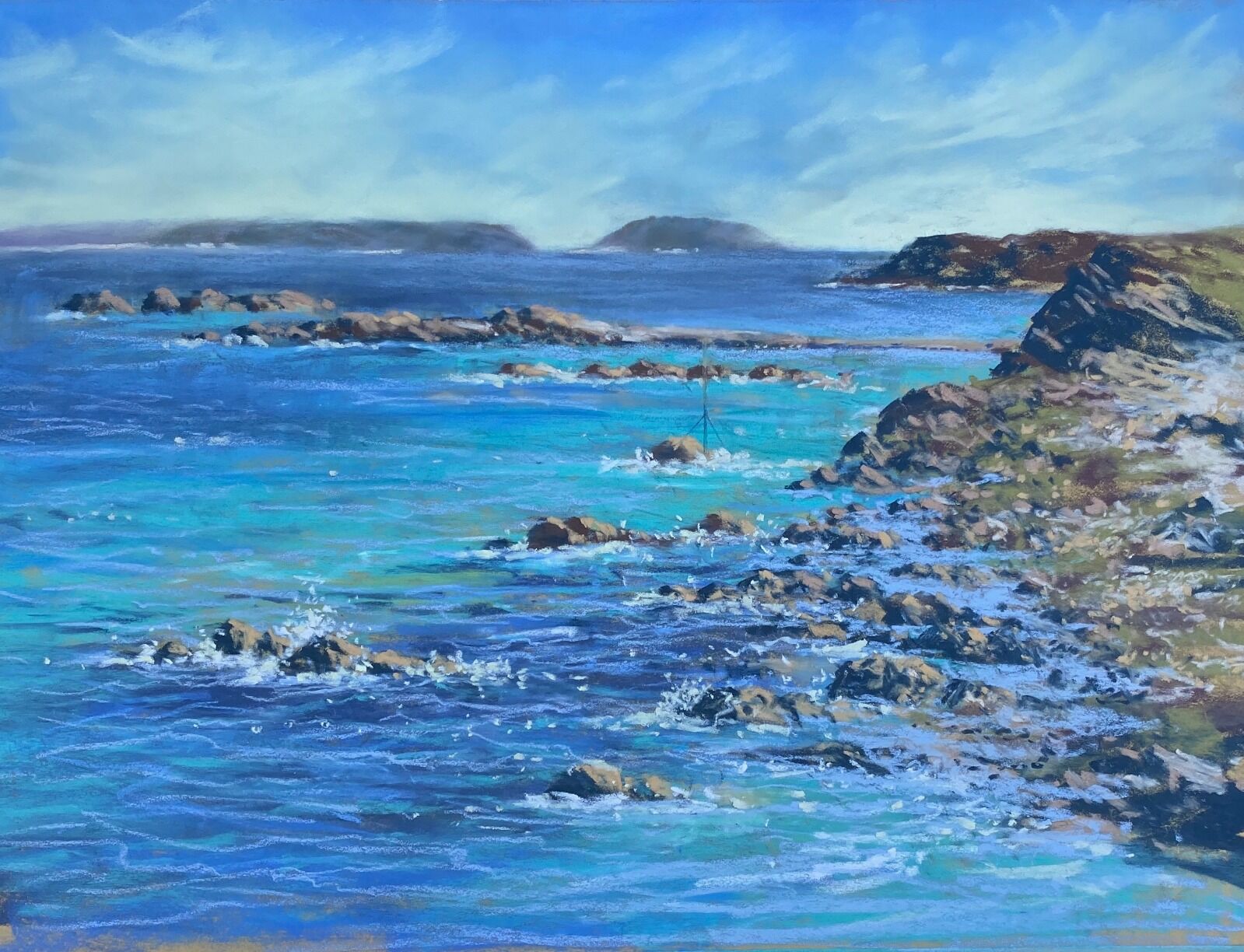 View towards Herm and Jethou from Fort Doyle