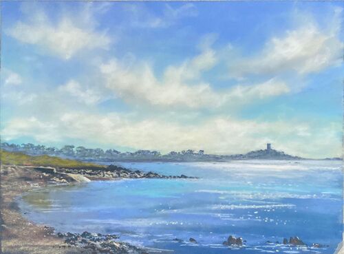 Fort Saumarez from Richmond at high tide