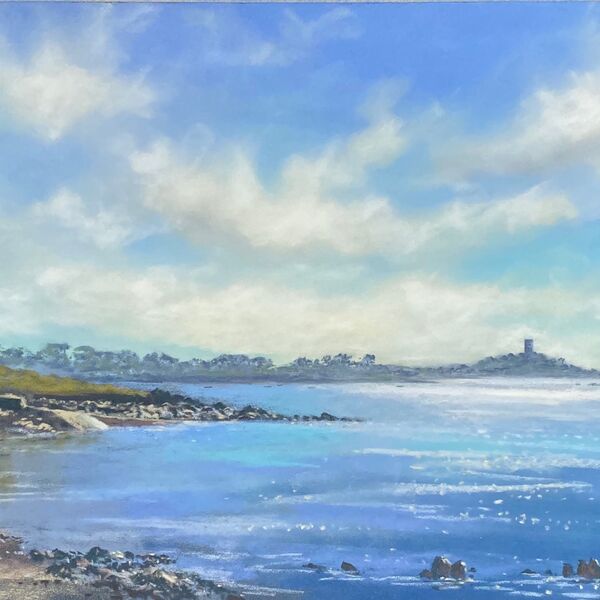 Fort Saumarez from Richmond at high tide
