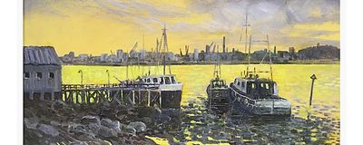 Harbour a Study in Grey (oils) 20" x 16" £180