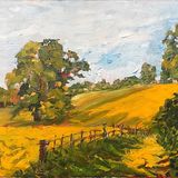 Fields at Sleningford (oils 30 x 25 cms ) £120
