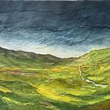 Dales Landscape (oils and collage on canvas) 60 x 20 cms £100