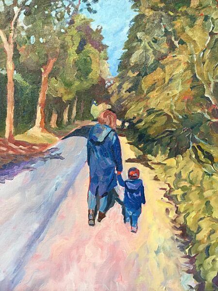 A Walk with Mummy (oils) SOLD