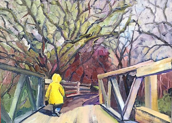 Little Boy on a Big Bridge (oils) 16” x 12” £350 Available from Moorlands Gallery, Bedale or contact me.