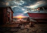09 Old Boat Sunset by Ivor Toms