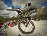 BMX Rider Executing a High Flying Turn by Malcolm Kitto Second Advanced Section
