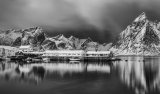 Hamnoy Harbour Lofoten Islands by Jane Lee HC