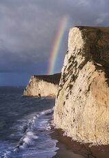 Swyre Head and Bat's Head with Rainbow by Tony Gill