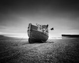 Fishing boat RX58 on Hastings beach. Fishing boat RX58 on Hastings beach, East Sussex.