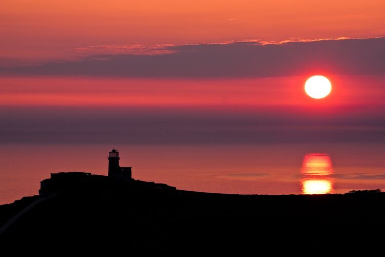 Belle tout lighthouse silhouette