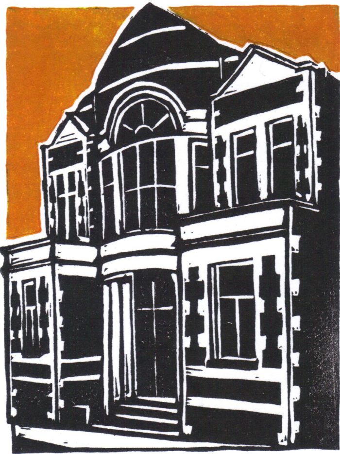 Noddfa chapel lino cut
