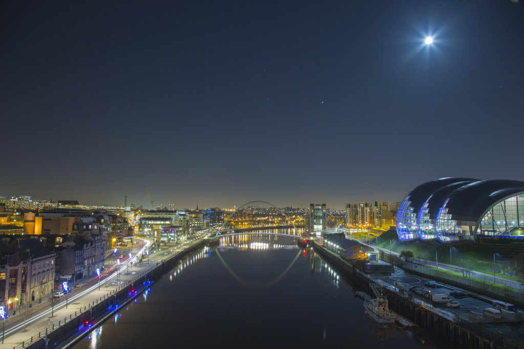 Full Moon over Newcastle Quayside