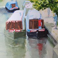 Barges gathering on Basingstoke Canal - David Harmer