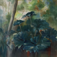 JANICE CROSS –&nbsp;Gunnera at the Sculpture Park