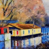 Julia Goodswen - Houseboats at New Haw II