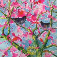 Blackbirds and Blossom - Margaretha Shepherd