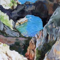 Val Thorpe - Algarve - hole in the cliff
