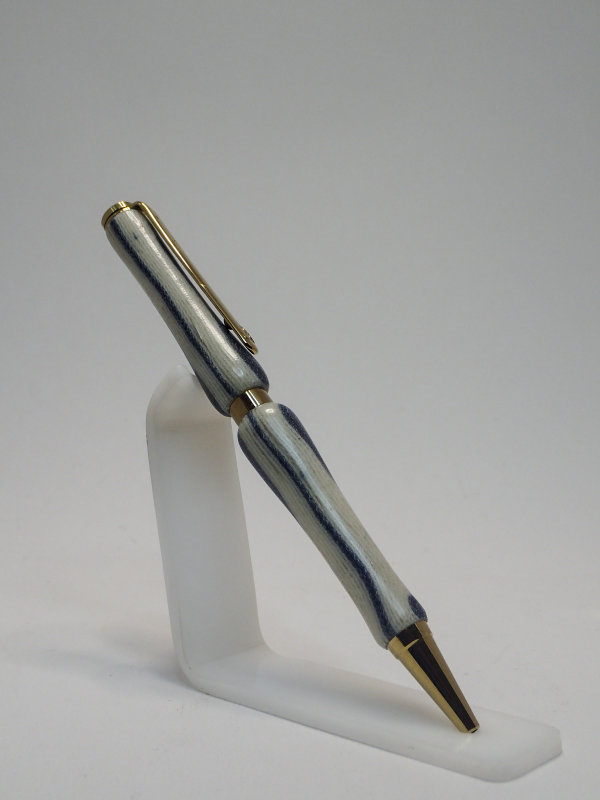 Titanium Gold Plated Slimline Pen in Recycled Denim