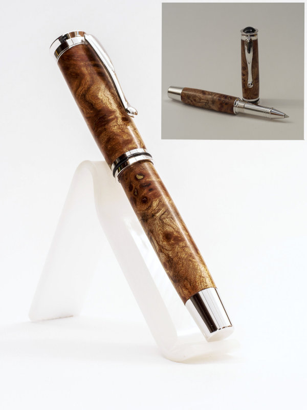 Rhodium plated Retro Rollerball Pen SOLD