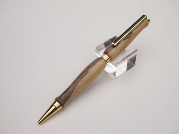 Titanium Gold Plated Slimline Pen in Black Maire.SOLD