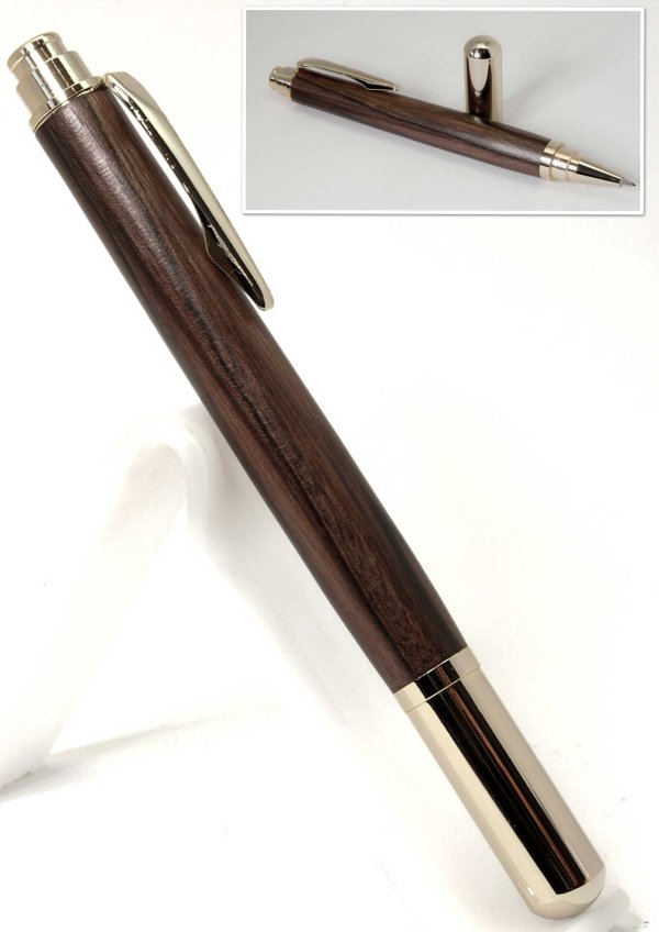 Diplomat Rollerball Pen in 24k Gold Plating and Mun Ebony