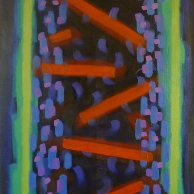 To substance 3 56x94x1.8cm (oil on canvas)