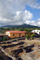 Martinique - St Pierre - Ruins + View to Mt Pelée
