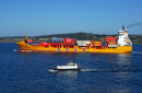 Galicia - A Coruna - Container Ship Leaving Port