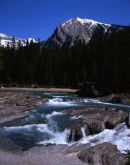 Yoho National Park<br>
Kicking Horse River at<br>
Natural Bridge