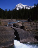Yoho National Park<br>
Kicking Horse River at<br>
Natural Bridge