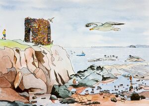 Framed Original Watercolour 'Lady's Tower'