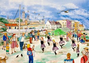 Framed Original Watercolour 'St.Andrews East Sands Harbour Gala'