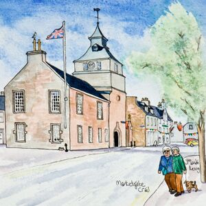 Framed Original Watercolour 'Marketgate, Crail Harbour'
