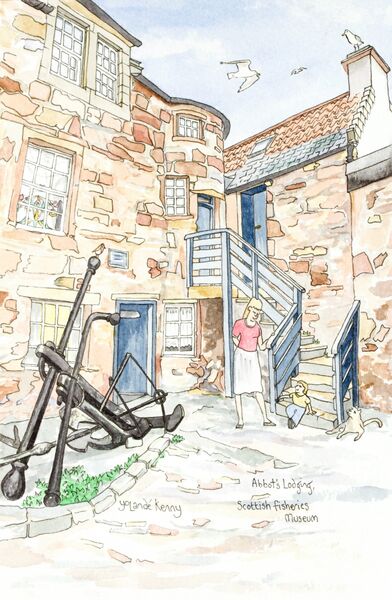 Framed Original ' Abbot's Lodge, Scottish Fisheries Museum, Anstruther'... Sold