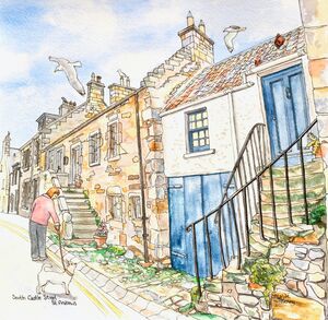 'South Castle Street, St.Andrews (cat and mouse house)'... Sold