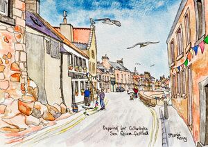 Framed Original 'Preparing for Cellardyke Sea Queen Festival'... Sold
