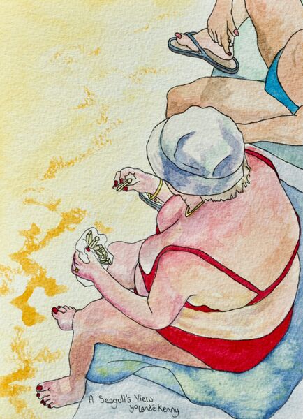 Framed Original Watercolour 'A Seagull's View'... Sold