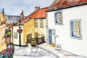 Original Watercolour 'Pittenweem Wynd' with Display Easel... Sold