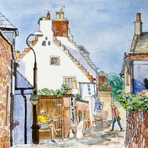 Framed Original Watercolour of 'Crail Pottery'.. Sold