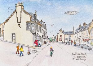 Framed Original Watercolour 'Crail High Street'