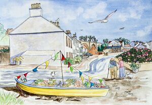 Framed Original Watercolour.. 'Lower Largo'