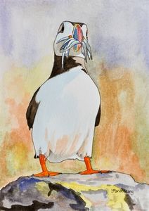 Print 'Isle of May Puffin with Sand Eels'... £22
