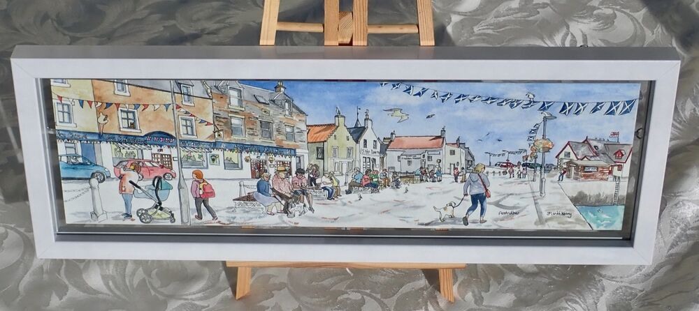 Framed Original Watercolour 'Anstruther's Shore Street' 2