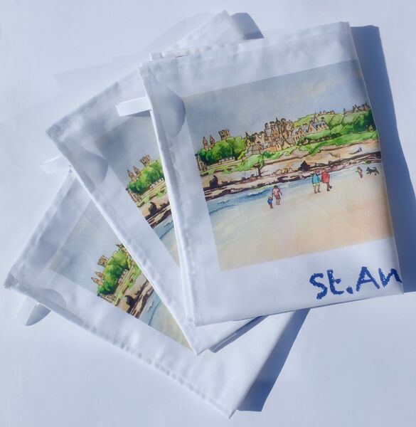 St.Andrews Tea Towel folded