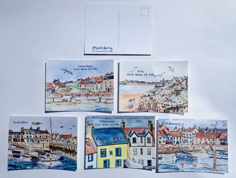 Set of 5 East Neuk Postcards1