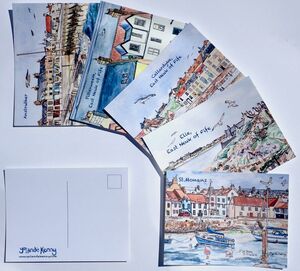Set of 5 East Neuk Postcards.. £6