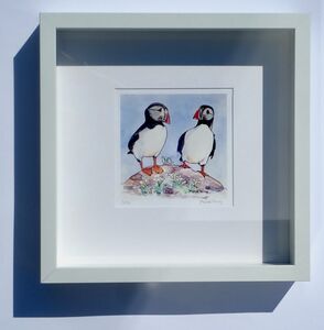 Framed Print '2 Isle of May Puffins'.. Sold