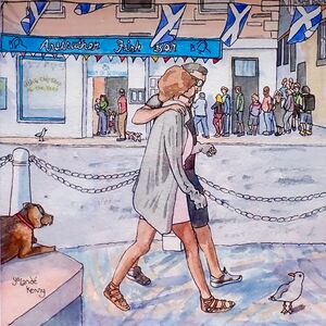 Original Watercolour 'Anstruther's Busy Chippy'