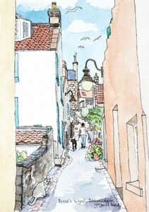 Framed Original Watercolour 'Up Bruce's Wynd, Pittenweem'... Sold