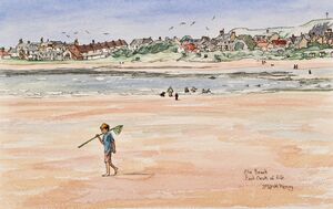 Framed Original Watercolour 'Elie Beach'